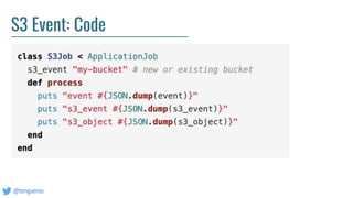 @tongueroo
S3 Event: Code
 