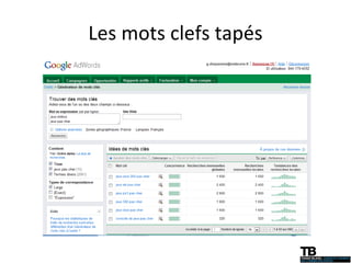 Les mots clefs tapés 