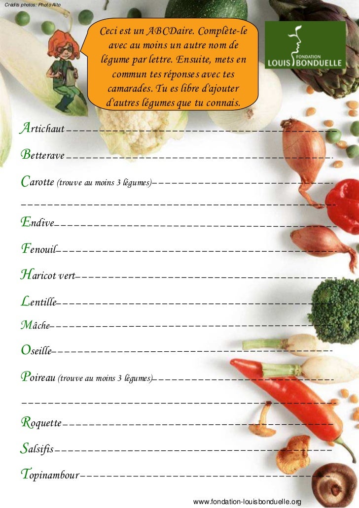 Legume Commencant Par La Lettre G Abécédaire des légumes
