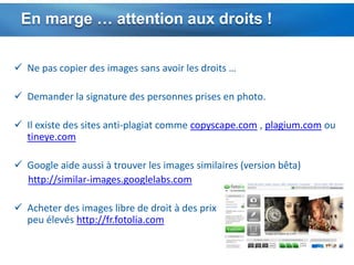 Se faire connaître : référencement, comparateurs…Penser au référencement naturel (si vous n’êtes pas sur une plateforme)(optimisation des balises des pages - metatag, tittle, etc. - , inscription dans les moteurs de recherche, etc.).Campagne de communication (Google Adwords, Yahoo Advertising, MsnAdvertising, Publicité sur FaceBook)Faîtes des échanges de liens sur des sites connexes Inscrivez sur des sites « apporteurs de trafic ou comparateurs »(Kelkoo, Le Guide, Shopping, Shopzilla, …)De façon générale, Google aime le texte. Vous attirerez d’autant plus de personnes que vous serez présents sur un blog, une page FaceBook, un compte Twitter, Viadeo, LinkedIN, Wikipedia  et que vos écrits envoient les visiteurs vers votre site ! 