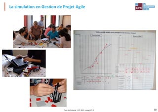 30Tout droit réservé - CIPE 2015 - www.CIPE.fr
La simulation en Gestion de Projet Agile
 
