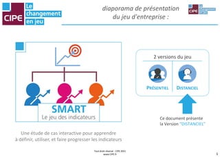 1
Tout droit réservé - CIPE 2021
www.CIPE.fr
diaporama de présentation
du jeu d'entreprise :
2 versions du jeu
PRÉSENTIEL ...