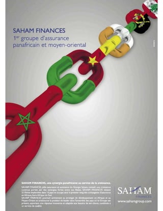 SAHAM FINANCES
1er groupe d'assurance
panafricain et moyen-oriental




   SAHAM FINANCES, une synergie panafricaine au service de la croissance.
 