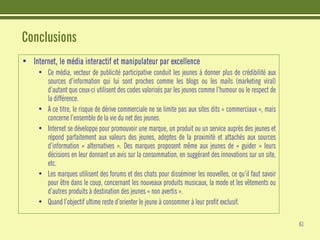 Etudes : Les jeunes et Internet