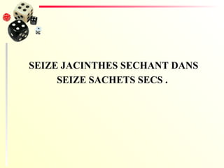 SEIZE JACINTHES SECHANT DANS SEIZE SACHETS SECS . 