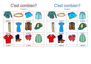 ÉTUDIANT A
58,00 € 21,00 €
168,00 € 42,00 €
73,00 € 17,00 €
ÉTUDIANT B
15,00 € 87,00 €
294,00 € 9,00 €
126,00 € 135,00 €