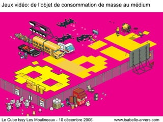 Jeux vidéo: de l’objet de consommation de masse au médium Le Cube Issy Les Moulineaux - 10 décembre 2006  www.isabelle-arvers.com 