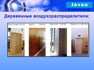 Top ventilation for top chefs
Деревянные воздухораспределители:
 