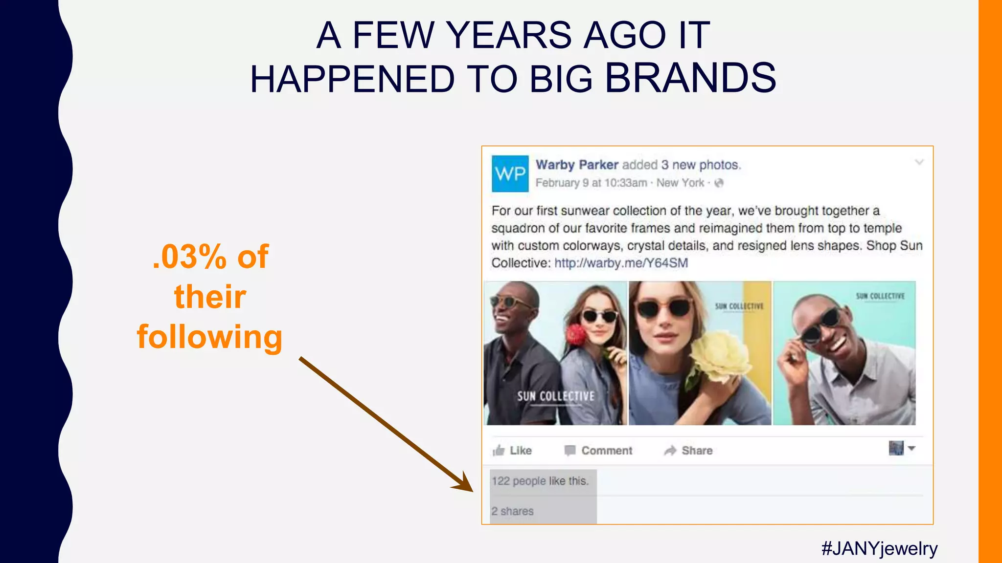 A FEW YEARS AGO IT
HAPPENED TO BIG BRANDS
.03% of
their
following
#JANYjewelry
 