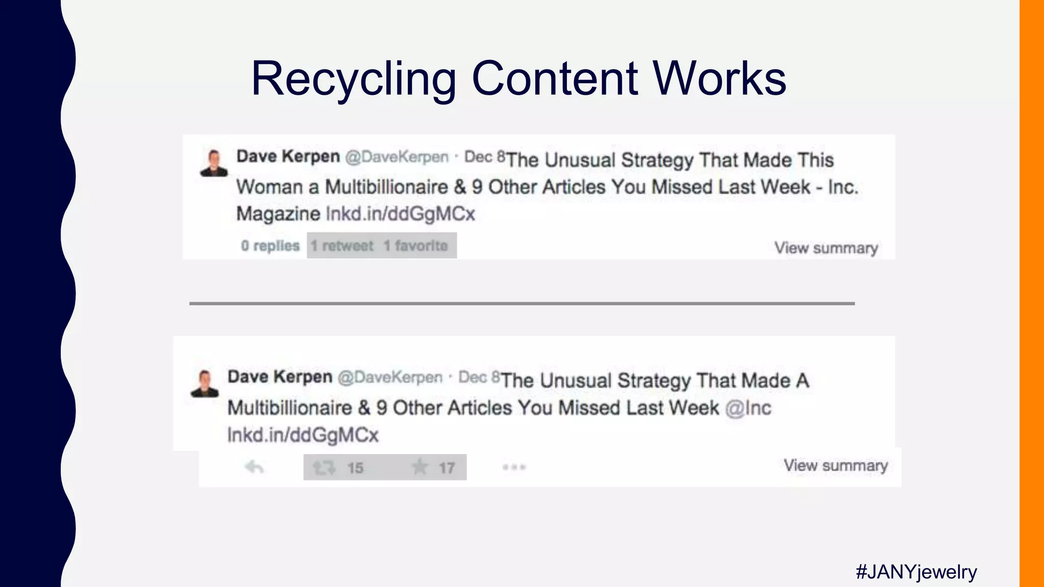 Recycling Content Works
#JANYjewelry
 