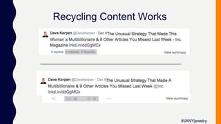 Recycling Content Works
#JANYjewelry
 