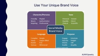 Use Your Unique Brand Voice
#JANYjewelry
 