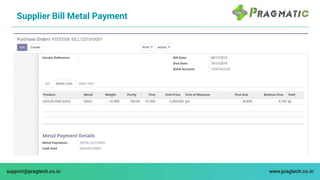 Supplier Bill Metal Payment
 
