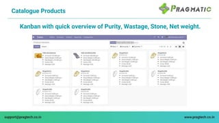 Catalogue Products
Kanban with quick overview of Purity, Wastage, Stone, Net weight.
 