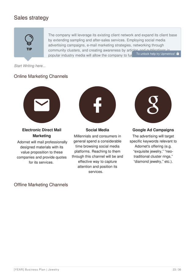 Jewelry Business Plan Example