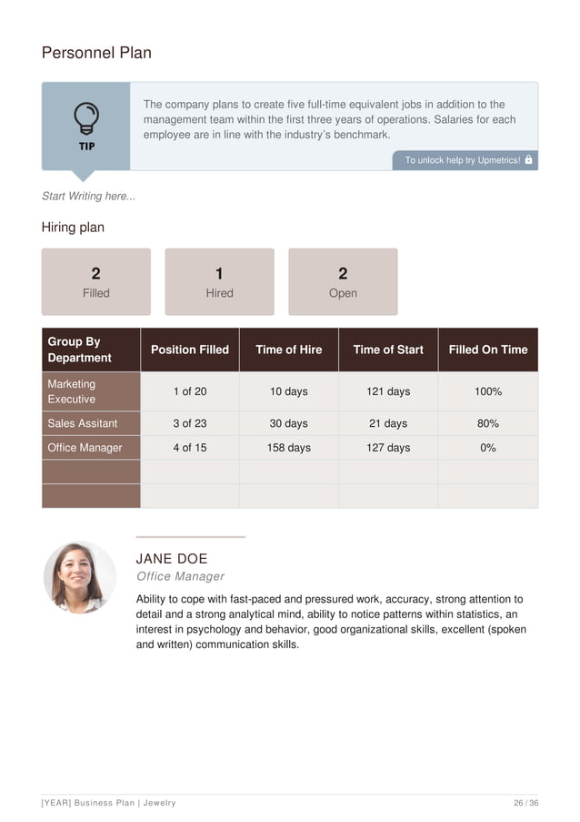 Jewelry Business Plan Example