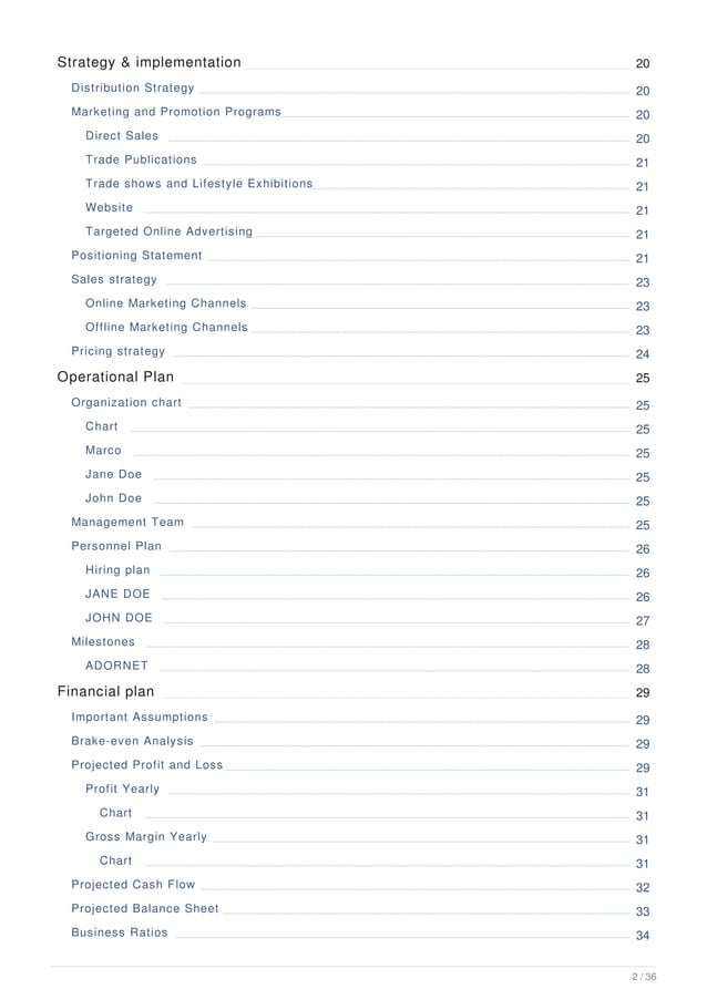 Jewelry Business Plan Example
