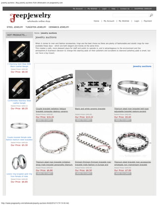 jewelry auctions | Buy jewelry auctions from wholesalers on jeepjewelry.com


                                                                                     My Account   |   My Wishlist    |   Login   |   Help    |   Contact Us    |    SHOPPING JEWELRY



                                                                                                                                        Search Jewelry!

                                                                                                              Home       | My Account       | My Wishlist      |    Login   | Payment


      STEEL JEWELRY          TUNGSTEN JEWELRY            CERAMICS JEWELRY

                                        Home / jewelry auctions
       HOT PRODUCTS...
                                         jewelry auctions

                                         When it comes to men and fashion accessories, rings are the best choice as there are plenty of fashionable and stylish rings for men
                                         available these days - which are both elegant and trendy at the same time.
                                         This creates a safe, more pleasant place for staff and public to operate in, and is advantageous to the environment and the
                                         atmosphere.A business's decision to change the cleaning pads on their polishers and scrubbers to diamond polishing pads is small, but
                                         can have a big impact.




       I Charming Gold Steel With
          Black Leather Bangle                                                                                                                                     jewelry auctions
           Retail Price: $40.00
           Our Price: $8.30




       Comfortable Stainless Steel
            Leather bangle
           Retail Price: $40.12
           Our Price: $8.20               Couple bracelet radiation fatigue            Black and white ceramic bracelet                 Titanium steel man bracelet belt type
                                          bracelet computer destroy ceramic                                                             adjustable bracelet restore ancient
                                          Retail Price: $40.00                         Retail Price: $40.00                             Retail Price: $40.00
                                          Our Price: $16.20                            Our Price: $14.22                                Our Price: $5.60
                                            ADD TO CART                                 ADD TO CART                                         ADD TO CART




       Couple bracelet female wide
     fashion titanium steel bracelets
        b Retail Price: i$40.00i
             l
           Our Price: $5.30




                                          Titanium steel man bracelet imitation        Eminem Eminem Eminem bracelet man                Titanium steel bracelet man accessories
                                          strap male bracelet personality titanium     bracelet male fashion in Europe and              wholesale non-mainstream bracelet
                                          Retail Price: $40.00                         Retail Price: $40.00                             Retail Price: $40.00
                                          Our Price: $6.80                             Our Price: $6.50                                 Our Price: $7.00
      Lovers ring tungsten gold ring        ADD TO CART                                 ADD TO CART                                         ADD TO CART
          from female of male
           Retail Price: $40.00
           Our Price: $6.80




http://www.jeepjewelry.com/wholesale/jewelry-auctions.html[2012/11/19 14:04:46]
 
