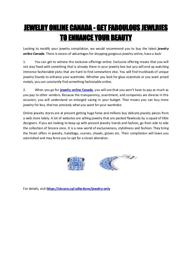 Jewelry Online Canada Get Faboulous Jewelries To Enhance Your Beauty