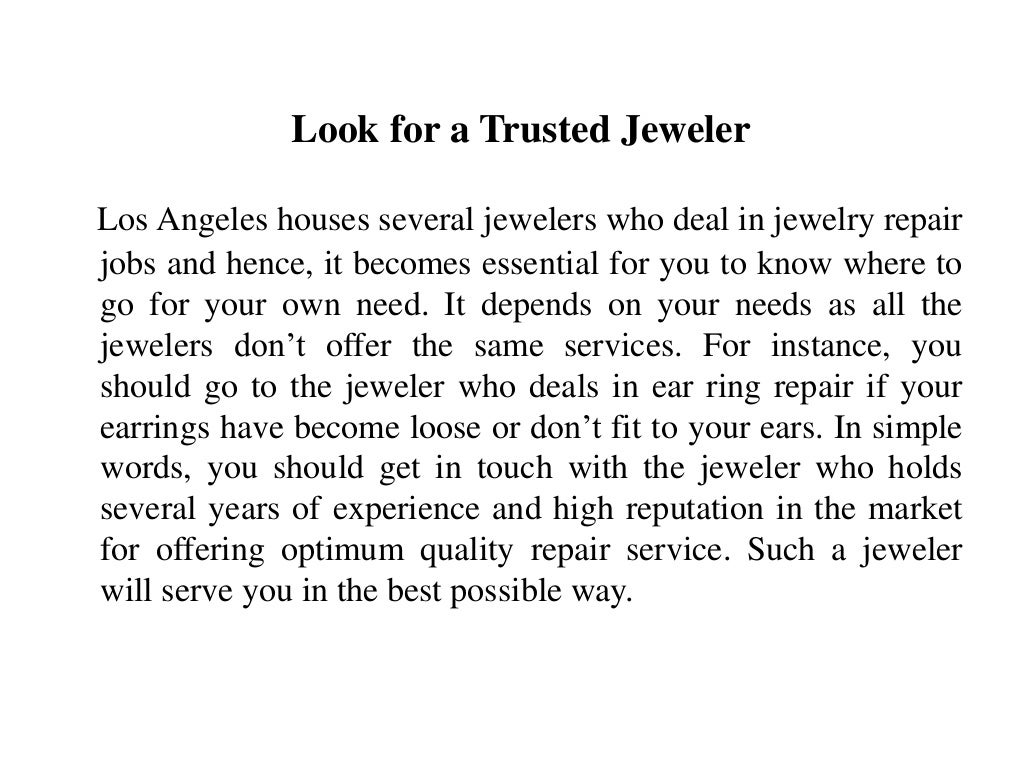 Tips for finding a Shop for Jewelry Repair in Los Angeles
