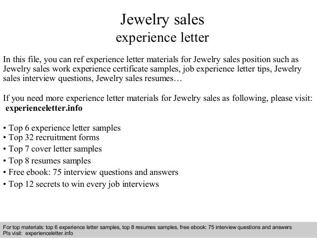 jewelry sales resume