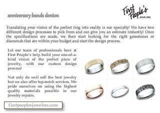Translating your vision of the perfect ring into reality is our specialty! We have two
different design processes to pick ...