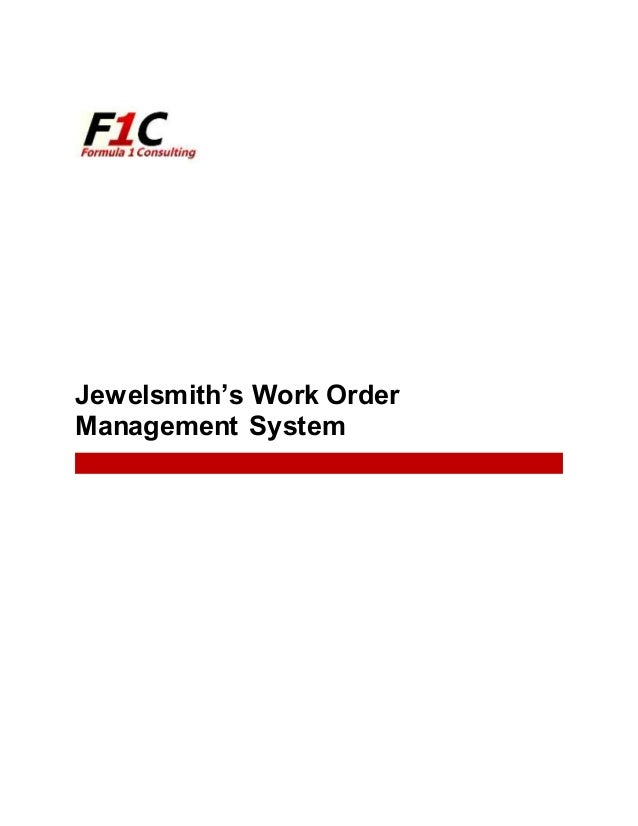 jewelsmith work order management system work order system