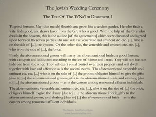 Jewish Wedding Ceremony | PPTX
