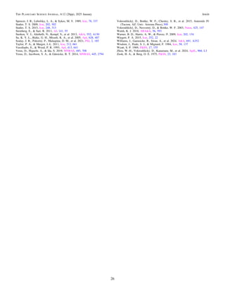Spencer, J. R., Lebofsky, L. A., & Sykes, M. V. 1989, Icar, 78, 337
Statler, T. S. 2009, Icar, 202, 502
Statler, T. S. 2015, Icar, 248, 313
Steinberg, E., & Sari, R. 2011, AJ, 141, 55
Sterken, V. J., Altobelli, N., Kempf, S., et al. 2013, A&A, 552, A130
Su, K. Y. L., Rieke, G. H., Misselt, K. A., et al. 2005, ApJ, 628, 487
Szalay, J. R., Pokorný, P., Malaspina, D. M., et al. 2021, PSJ, 2, 185
Taylor, P. A., & Margot, J.-L. 2011, Icar, 212, 661
Vassiliadis, E., & Wood, P. R. 1993, ApJ, 413, 641
Veras, D., Higuchi, A., & Ida, S. 2019, MNRAS, 485, 708
Veras, D., Jacobson, S. A., & Gänsicke, B. T. 2014, MNRAS, 445, 2794
Vokrouhlický, D., Bottke, W. F., Chesley, S. R., et al. 2015, Asteroids IV
(Tucson, AZ: Univ. Arizona Press), 509
Vokrouhlický, D., Nesvorný, D., & Bottke, W. F. 2003, Natur, 425, 147
Walsh, K. J. 2018, ARA&A, 56, 593
Warner, B. D., Harris, A. W., & Pravec, P. 2009, Icar, 202, 134
Wiegert, P. A. 2015, Icar, 252, 22
Williams, J., Gaensicke, B., Swan, A., et al. 2024, A&A, 691, A352
Wisdom, J., Peale, S. J., & Mignard, F. 1984, Icar, 58, 137
Wyatt, S. P. 1969, P&SS, 17, 155
Zhou, W.-H., Vokrouhlický, D., Kanamaru, M., et al. 2024, ApJL, 968, L3
Zook, H. A., & Berg, O. E. 1975, P&SS, 23, 183
26
The Planetary Science Journal, 6:12 (26pp), 2025 January Jewitt
 