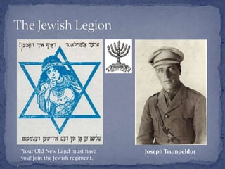 'Your Old New Land must have
you! Join the Jewish regiment.'
Joseph Trumpeldor
 