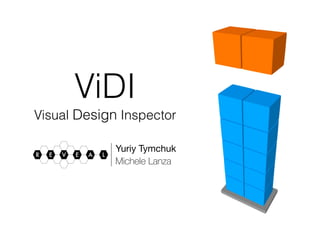 ViDI 
Visual Design Inspector 
R E V E A L Yuriy Tymchuk 
Michele Lanza 
 