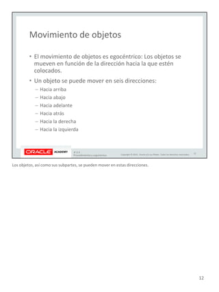 Los objetos, así como sus subpartes, se pueden mover en estas direcciones.
12
 