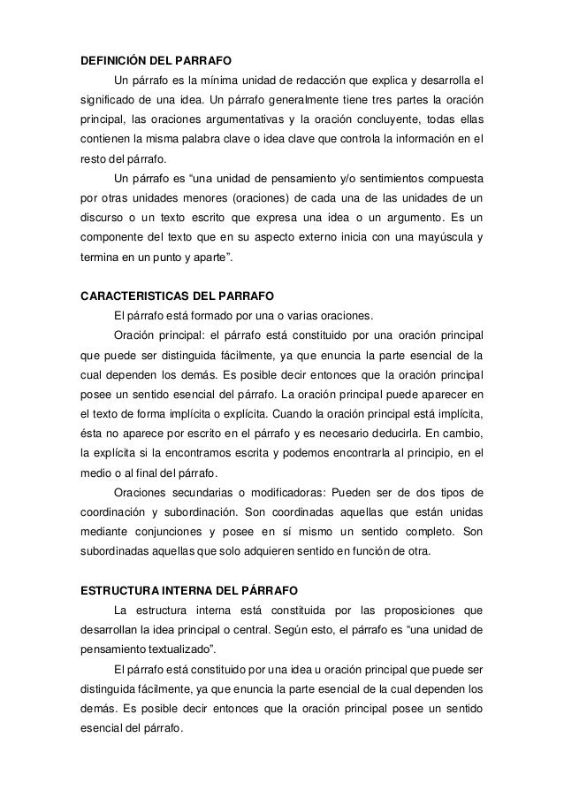 Estructura Interna De Un Parrafo 2020 idea e inspiración