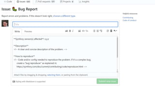 @colinodell
Issue / PR Templates
 