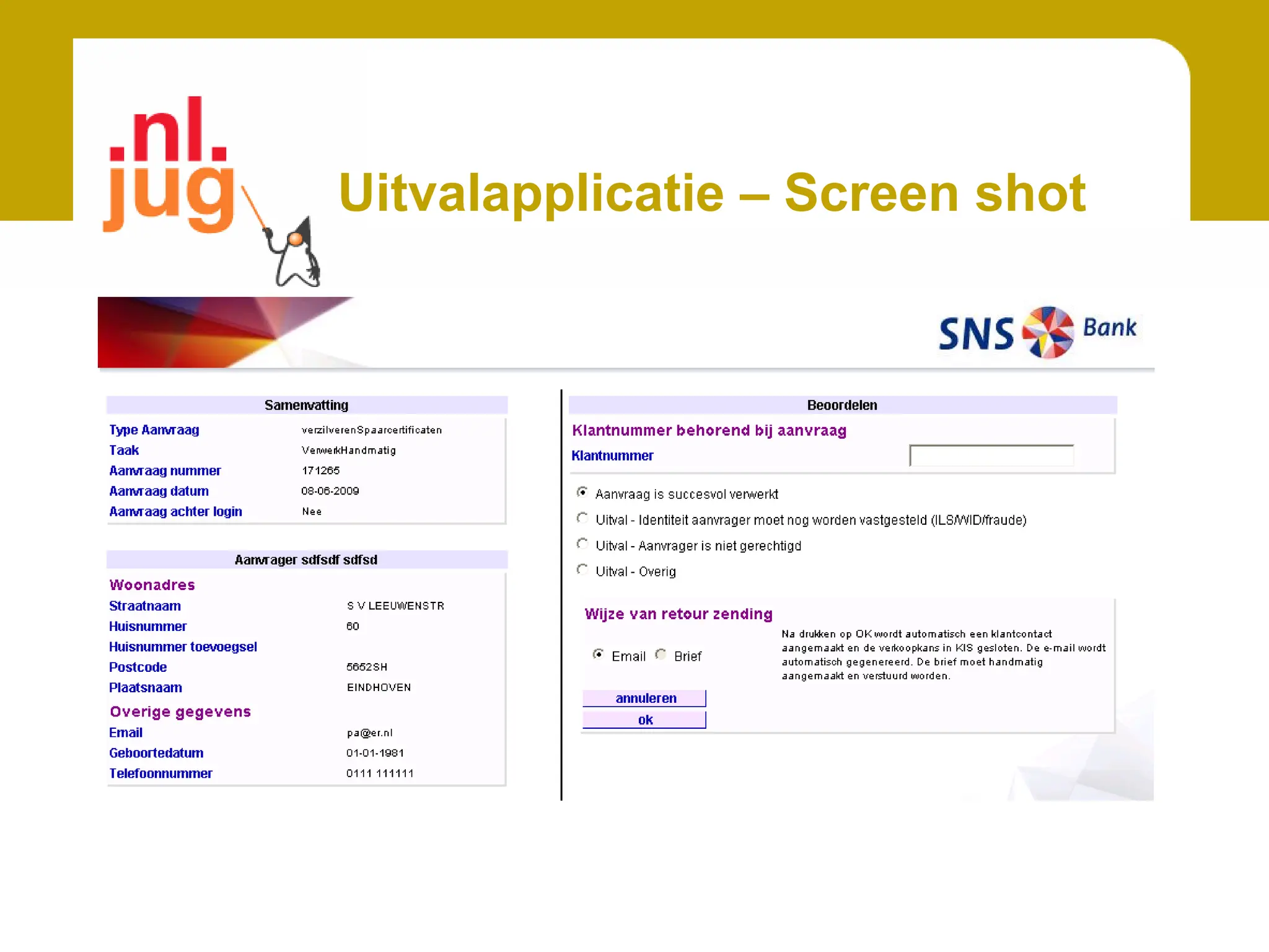 Uitvalapplicatie – Scary picture