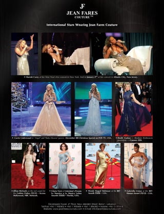 International Stars Wearing Jean Fares Couture