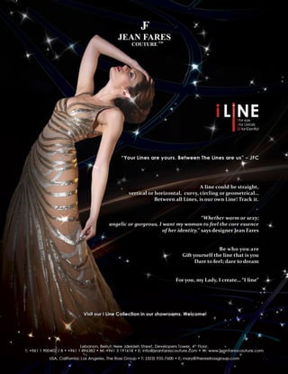 Jean Fares Couture\'s home-made Press Release: &quot;I Line&quot; Collection