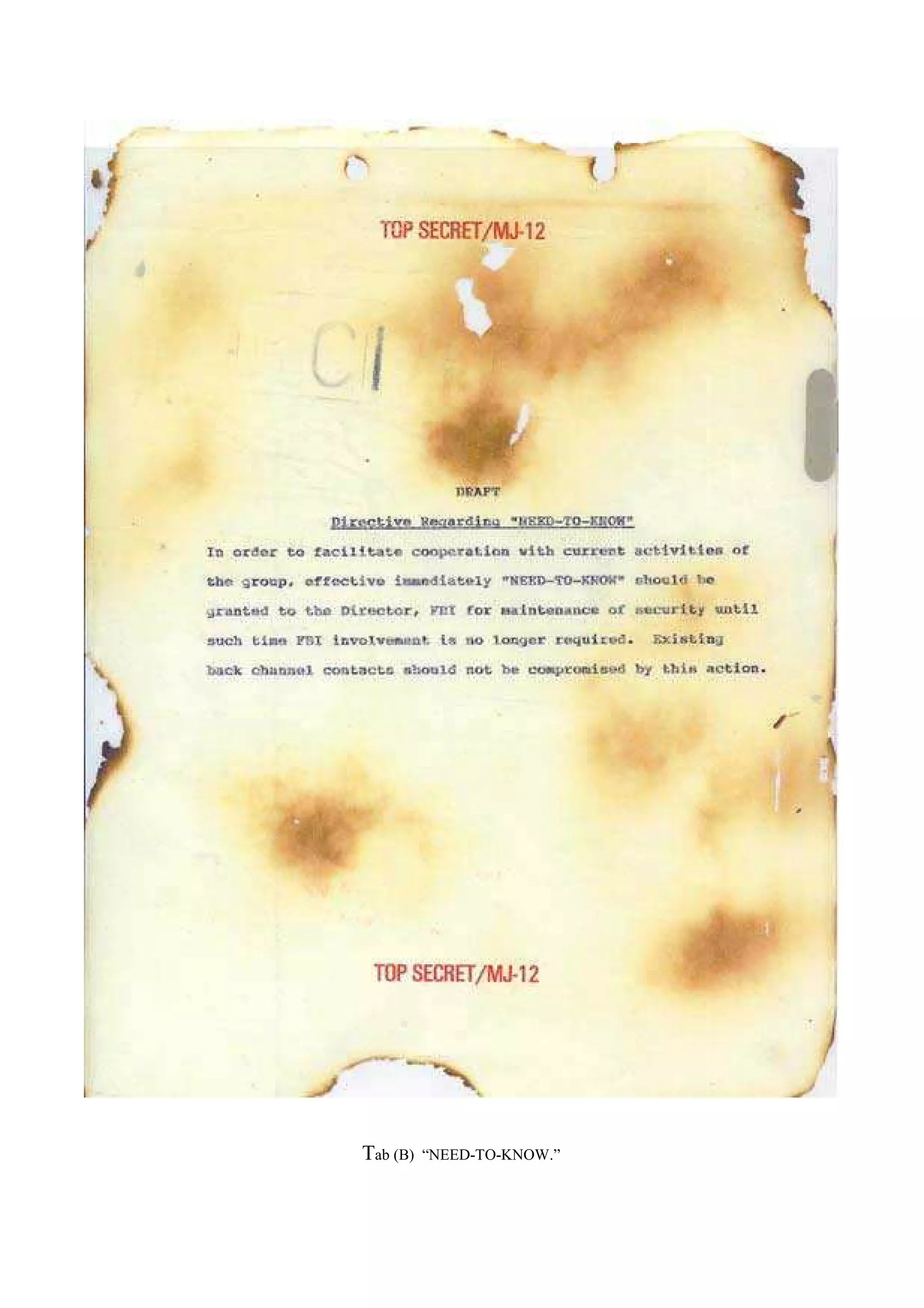 Tab (B) “NEED-TO-KNOW.”
 