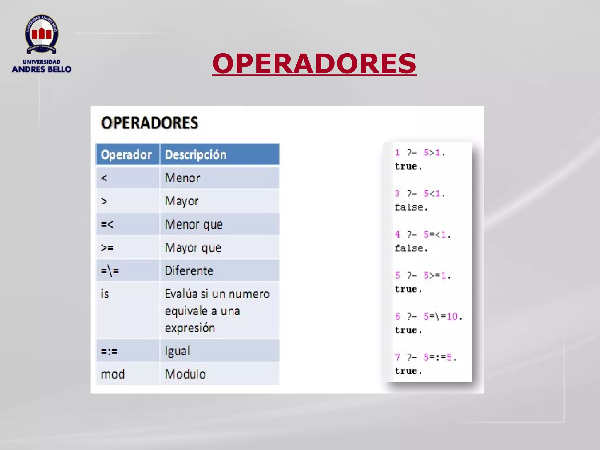 OPERADORES 