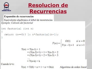 Resolucion de Recurrencias 