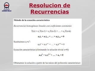 Resolucion de Recurrencias 