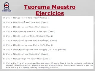 Teorema Maestro Ejercicios 