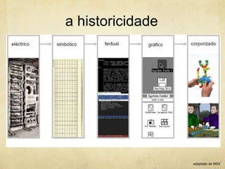 a historicidade
adaptado de MSX
 