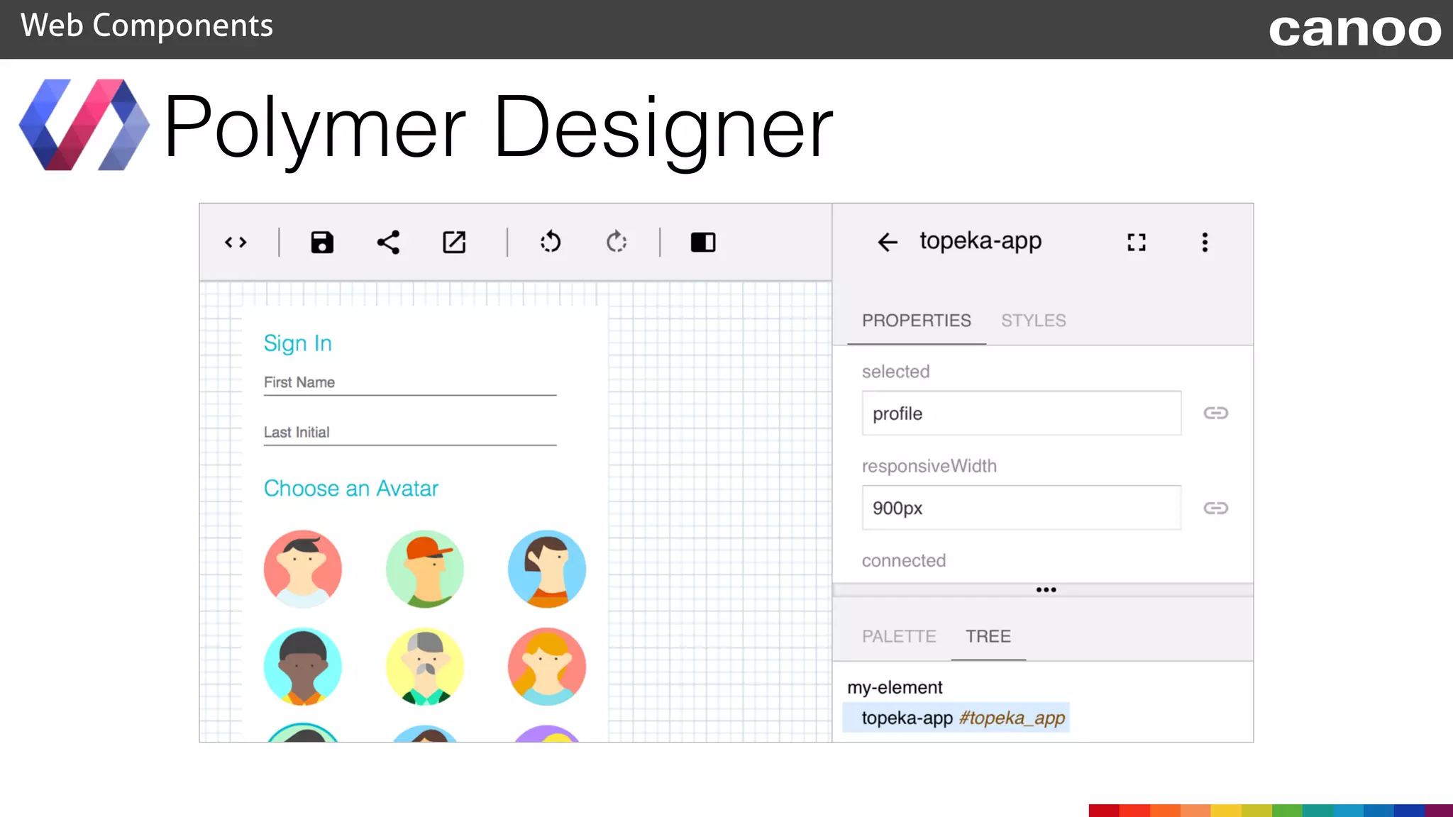 Polymer Designer
Web Components canoo
 