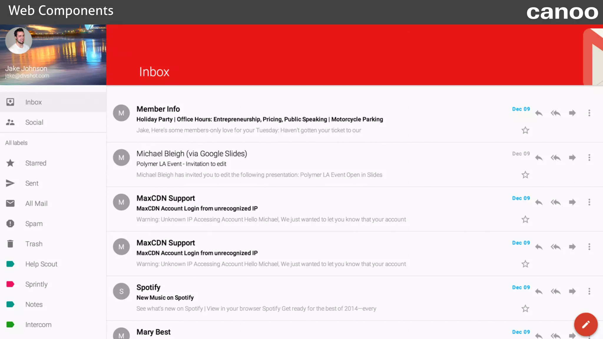 Web Components canoo
 