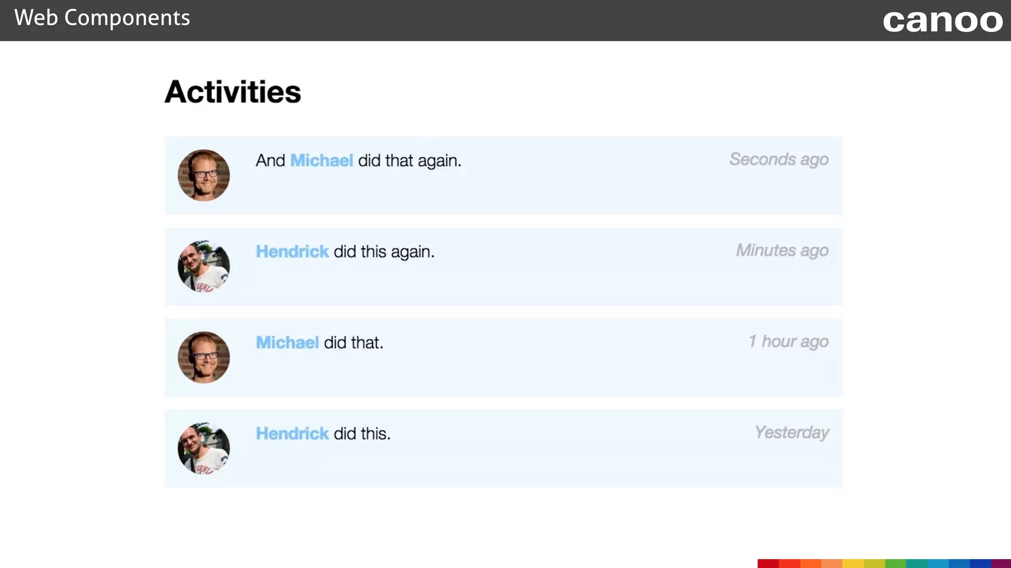 Web Components canoo
 