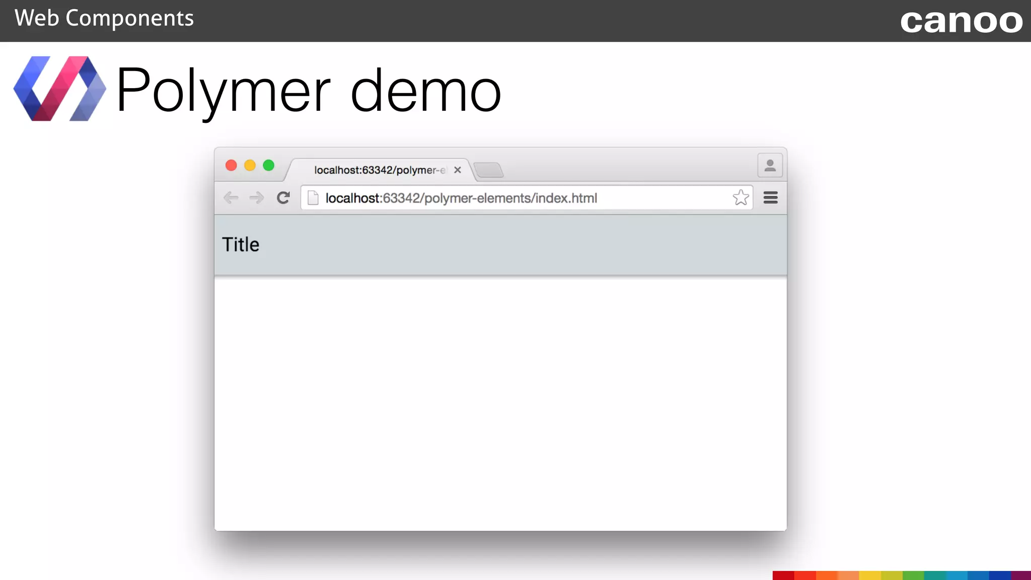 Polymer demo
Web Components canoo
 