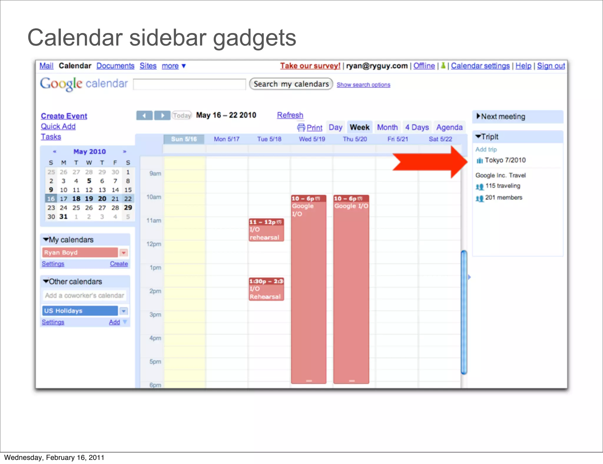 Calendar sidebar gadgets




Wednesday, February 16, 2011
 