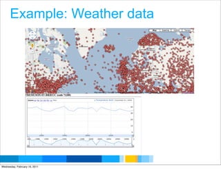 Example: Weather data




                               Google Developer Day 2010
Wednesday, February 16, 2011
 