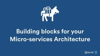 @durdn
Building blocks for your
Micro-services Architecture
 